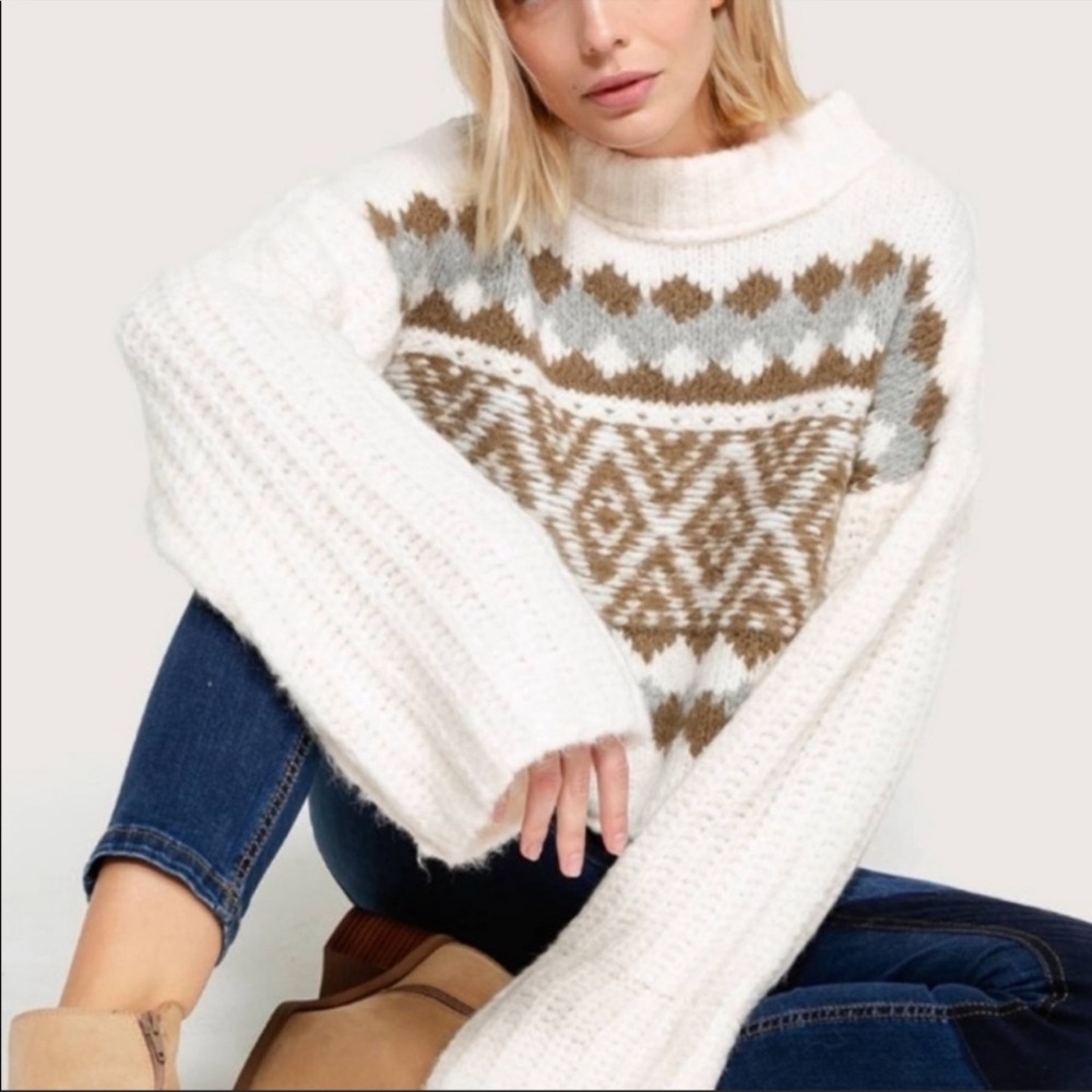 NEW Free People Alpine Pullover in Snowy Forest